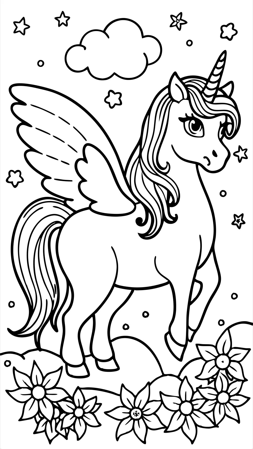 Página para colorear de Alicorn